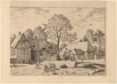 Farmy s Draw Well od Johannes and Lucas van Doetechum after Master of the Small Landscapes