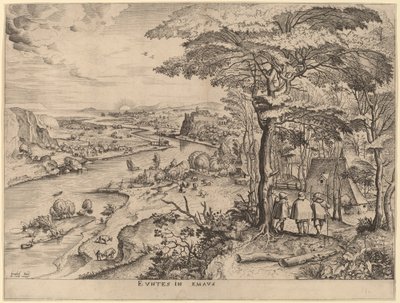 Poutníci do Emauz od Johannes and Lucas van Doetechum after Pieter Bruegel the Elder