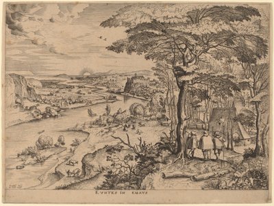 Poutníci do Emauz od Johannes and Lucas van Doetechum after Pieter Bruegel the Elder