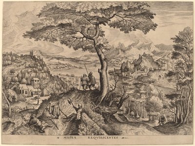 Vojáci na odpočinku od Johannes and Lucas van Doetechum after Pieter Bruegel the Elder