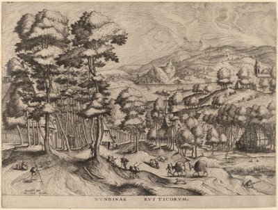 Rustikální trh od Johannes and Lucas van Doetechum after Pieter Bruegel the Elder
