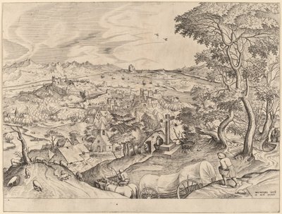 Belgický vůz od Johannes and Lucas van Doetechum after Pieter Bruegel the Elder