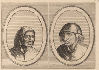 "Rijckje Schimmel-penninghs" a "Lubbert Leever-sausage" od Johannes and Lucas van Doetechum after Pieter Bruegel the Elder