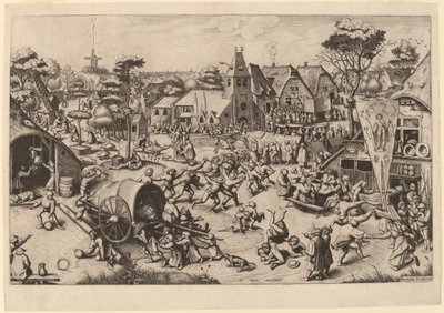 Festival svatého Jiří od Johannes and Lucas van Doetechum after Pieter Bruegel the Elder