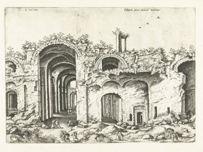 Třetí pohled na Diokleciánovy lázně Římské ruiny, 1561 (název série) od Johannes of Lucas van Doetechum (attributed to)