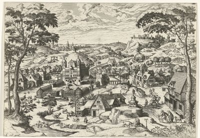 Krajina se svatým Antonínem Salve Antoni (název na objektu) Krajiny s křesťanskými příběhy (název série) od Johannes of Lucas van Doetechum