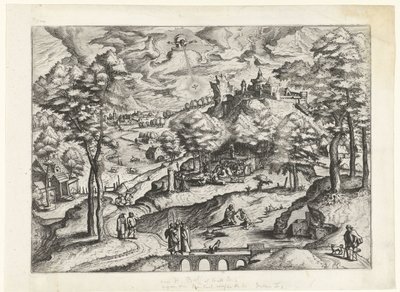 Krajina s křtem Krista Krajiny s křesťanskými příběhy (název série) od Johannes of Lucas van Doetechum