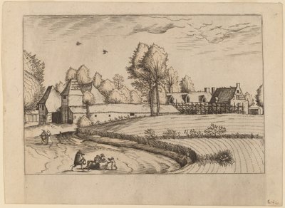 Venkovské domy od Johannes van Doetechum, the Elder and Lucas