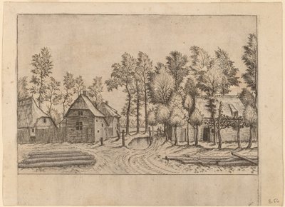 Vesnická ulice od Johannes van Doetechum, the Elder and Lucas