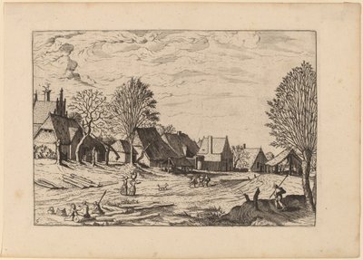 Vesnická ulice od Johannes van Doetechum, the Elder and Lucas