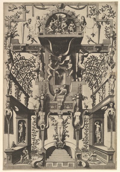 Moderní groteskní dekorace, 1557. od Johannes van Doetecum I