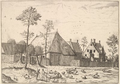 Bouda s chalupou, z Malých krajin, 1559-61. od Johannes van Doetecum I
