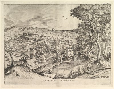 Belgický vůz Plaustrum Belgicum z Velké krajiny, ca. 1555-56. od Johannes van Doetecum I