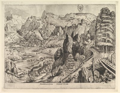 Kajícnice Magdalene Magdalena poenitens z Velké krajiny, ca. 1555-56. od Johannes van Doetecum I
