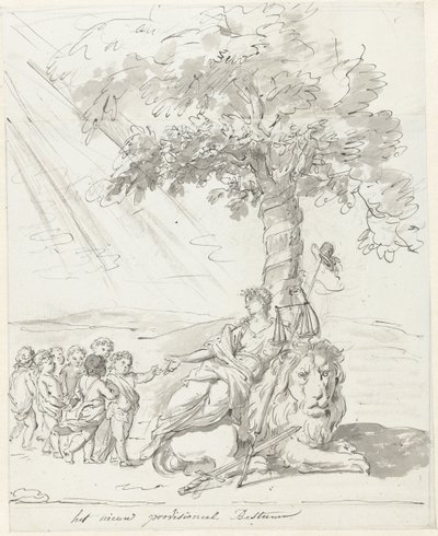 Založena lidová vláda, dekorace na Amstelveldu, 1795 Nová prozatímní rada (název na předmět) od Johannes van Dregt (rejected attribution)