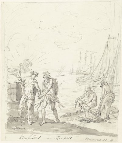 Obchod a doprava, dekorace na Nieuwmarkt, 1795 Obchod a doprava (název na objektu) od Johannes van Dregt (rejected attribution)