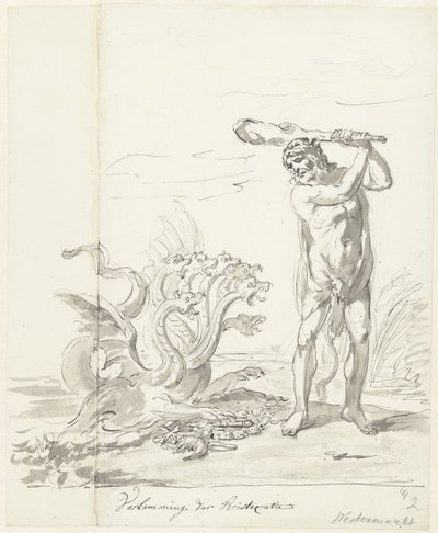 Zničení aristokracie, dekorace na Westermarkt, 1795 Paralýza aristokracie (titul na předmětu) od Johannes van Dregt (rejected attribution)