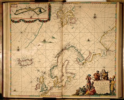 Mapa severní Evropy (ručně kolorovaná rytina) od Johannes van Keulen