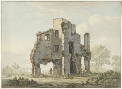 Demolice ruin opatství Rijnsburg od Johannes van Lexmond