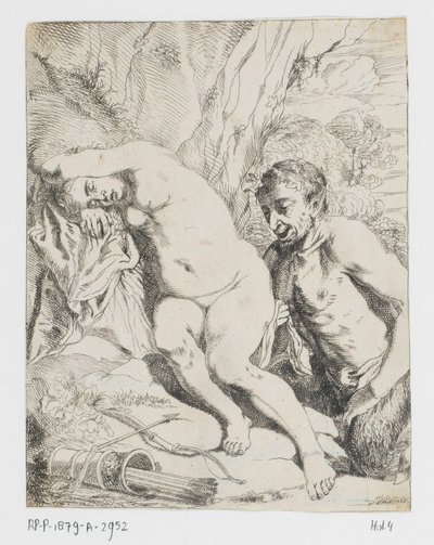 Spící nymfa a satyr od Johannes van Seegen