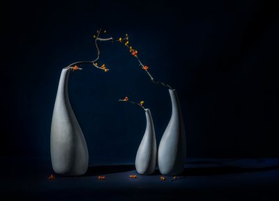 Elegantní vázy s květinami od John-Mei Zhong