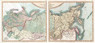 Mapa Ruské říše rozdělené na své vlády par Cary, John (asi 1754-1835). Lept, akvarel od John (after) Cary