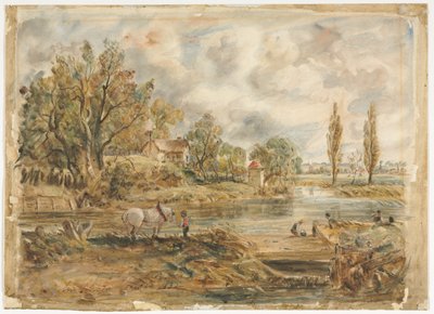Bílý kůň (akvarel) od John (after) Constable