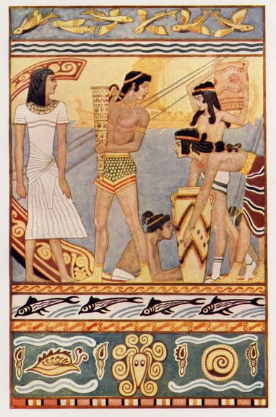Námořní obchodníci z Kréty (barevná litografie) od John (after) Duncan
