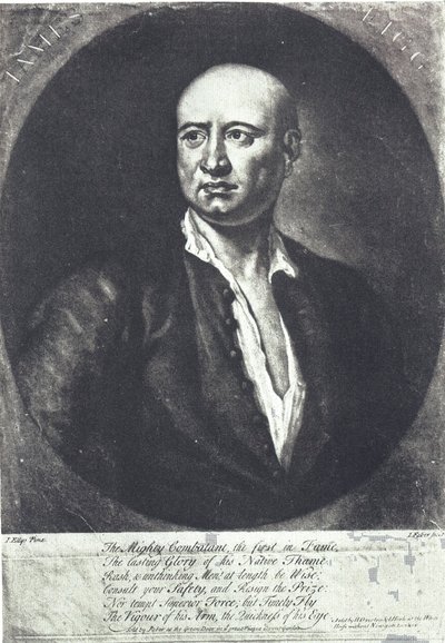 James Figg, první anglický šampion v boxu naboso, zemřel v roce 1734 (rytina) od John (after) Ellys