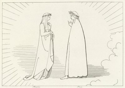 Beatrice a Dante, Ráj, Kanto 7 (rytina) od John (after) Flaxman