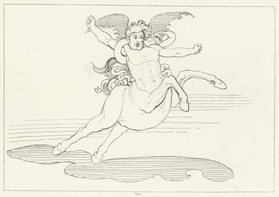 Cacus, Inferno, Canto 25 (rytina) od John (after) Flaxman