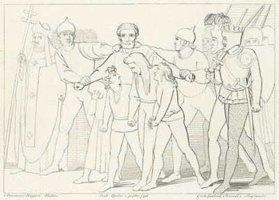 Hrabě Ugolino Seized, Inferno, Canto 33 (rytina) od John (after) Flaxman
