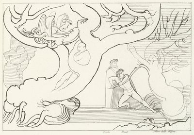 Forest of Harpies, Inferno, Canto 13 (rytina) od John (after) Flaxman