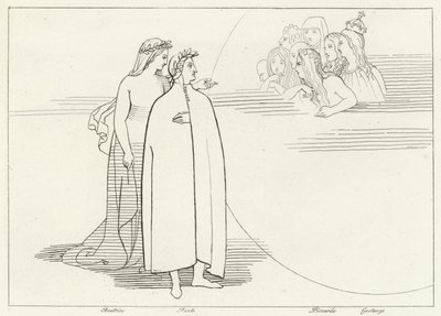 Obyvatelé Měsíce, Ráj, Canto 3 (rytina) od John (after) Flaxman