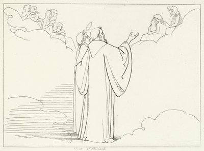 Řád patriarchů, ráj, Canto 32 (rytina) od John (after) Flaxman