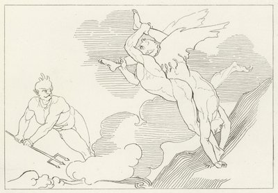 Summit of Malebolge, Inferno, Canto 21 (rytina) od John (after) Flaxman