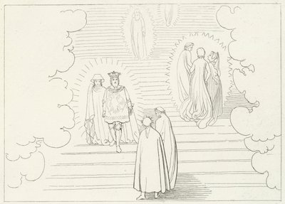 The Celestial Steps, Paradise, Canto 21 (rytina) od John (after) Flaxman