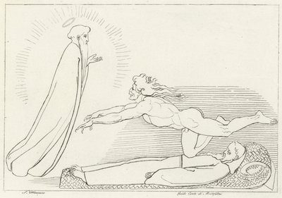 Spor o Guido De Montefeltro, Inferno, Canto 27 (rytina) od John (after) Flaxman