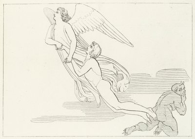 The Deliverance of Buonaconte, Purgatory, Canto 5 (rytina) od John (after) Flaxman