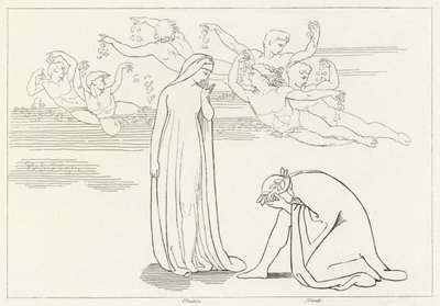 The Descent of Beatrice, Purgatory, Canto 30 (rytina) od John (after) Flaxman