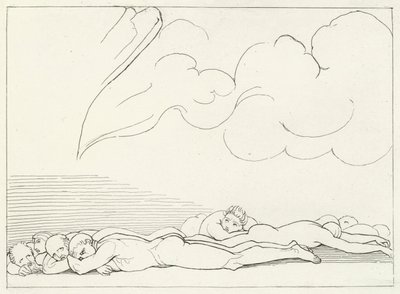 Zemětřesení, očistec, Canto 20 (rytina) od John (after) Flaxman