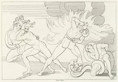 Ohniví hadi, Inferno, Canto 24 (rytina) od John (after) Flaxman