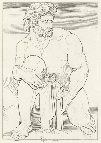 The Giants, Inferno, Canto 31 (rytina) od John (after) Flaxman