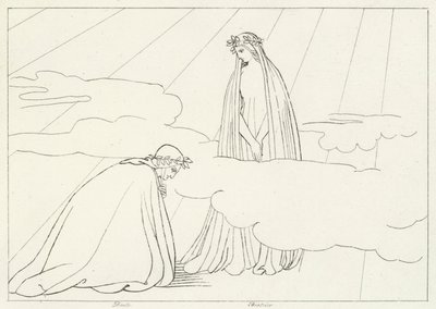 Lunární koule, ráj, Canto 2 (rytina) od John (after) Flaxman