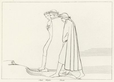 Setkání se Statiem, Očistec, Canto 21 (rytina) od John (after) Flaxman
