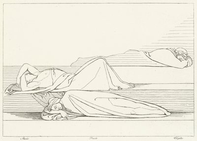 The Poets Reposing, Očista, Canto 27 (rytina) od John (after) Flaxman