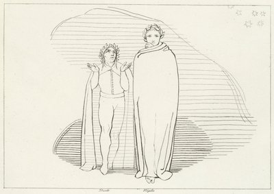 The Reascent, Inferno, Canto 34 (rytina) od John (after) Flaxman
