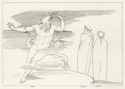 Region Pluto, Inferno, Canto 7 (rytina) od John (after) Flaxman