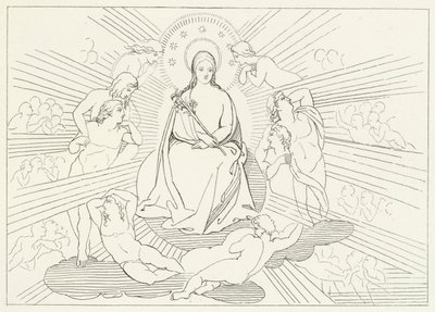 Panna Maria, ráj, Canto 31 (rytina) od John (after) Flaxman
