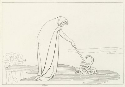 Tiresias, Inferno, Canto 20 (rytina) od John (after) Flaxman